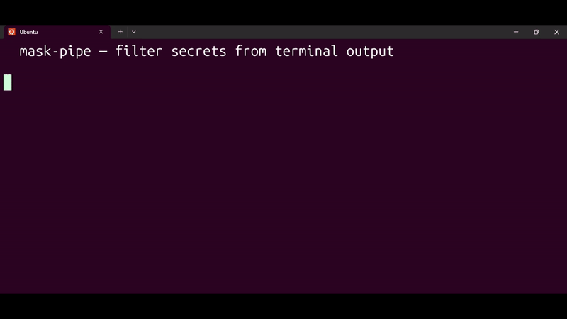 env と docker logs の出力がパイプ経由でマスクされる様子